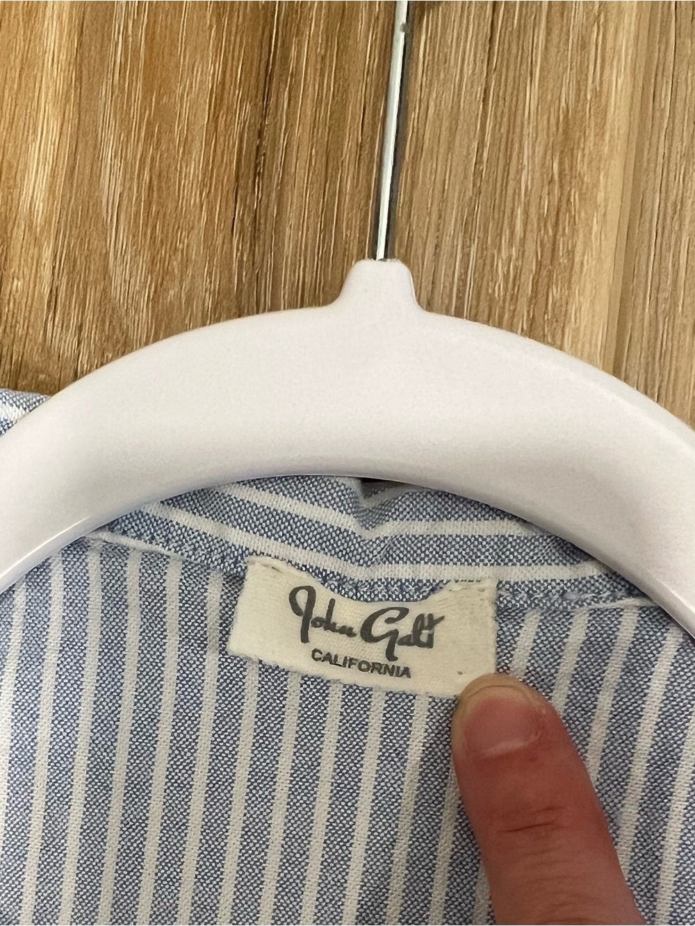 JOHN GALT Brandy Melville Blue&White Striped Rue Collared Short Sleeve Button Up - Picture 4 of 8